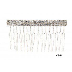 Hair Comb - 12 PCS Clear Crystal Stones – CB-6